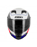 Prilba na cestný motocykel EIGHT S442 Blue/White/Red