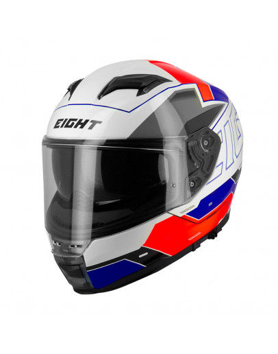 Prilba na cestný motocykel EIGHT S442 Blue/White/Red