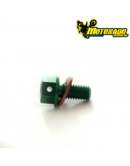 Výpustná skrutka s magnetom Kawasaki KXF250 21-26,KXF 450 19-26 zelená