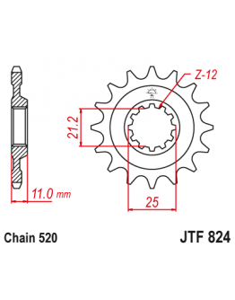 Vývodové sekundárne koliečko Husqvarna  JTF824 15 zubov