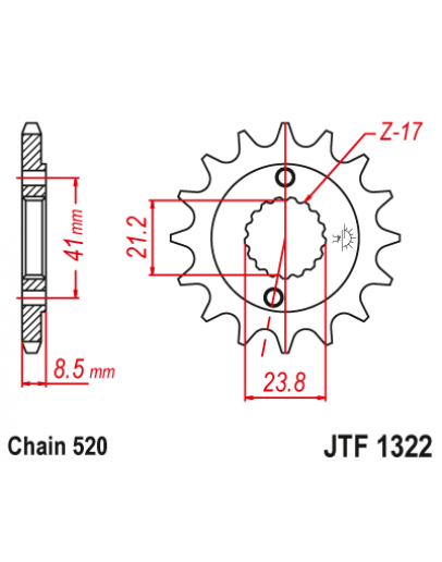 Vývodové sekundárne koliečko Honda XR400/CRM 250