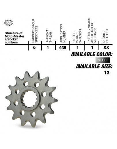 Vývodové sekundárne koliečko MM TM racing EN/MX 250/300 2T 1998-2026 13 zubov