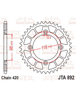 Rozeta KTM SX 65,HUSQVARNA TC 65,Gas-Gas MC 65 2025-2027 JT dural oranžová 48 zubov