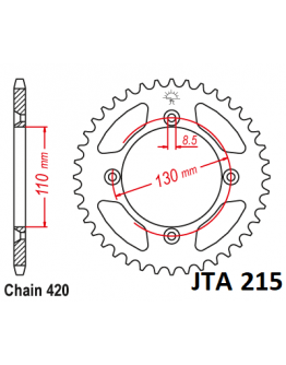 Rozeta Honda CR 80/85,CRF 150  JT dural červená 55 zubov
