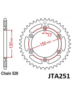 Rozeta Yamaha JT dural čierna 48 zubov
