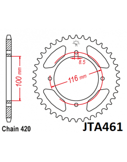 Rozeta Kawasaki KX 80/85 JT dural čierna 50 zubov