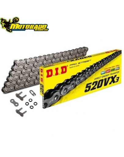 Reťaz D.I.D 520 VX3 čierna 118článkov + spojka Reťaz D.I.D 520 VX3 čierna 118článkov + spojka