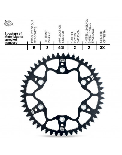 Rozeta KTM/Gas-Gas/Husqvarna 65cc 2025- Moto-Master dural 70/75 čierna A40510051048C1