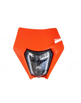 Maska s LED svetlom kompletná KTM ENDURO Rtech 2014-2023 oranžová