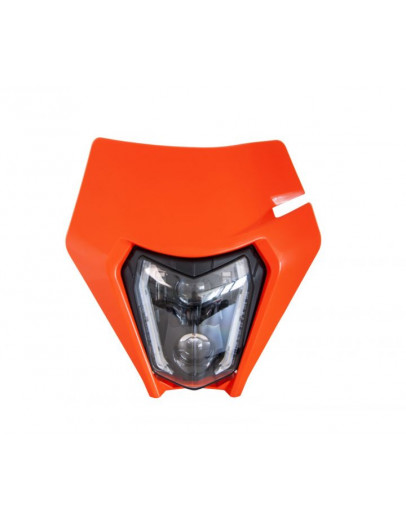 Maska s LED svetlom kompletná KTM ENDURO Rtech 2014-2023 oranžová